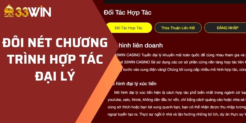 Đại Lý 33WIN 1 Đôi nét chương trình hợp tác đại lý hấp dẫn của nhà cái